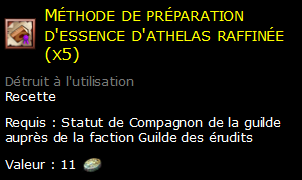 Méthode de préparation d'essence d'athelas raffinée (x5)