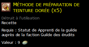 Méthode de préparation de teinture dorée (x5)