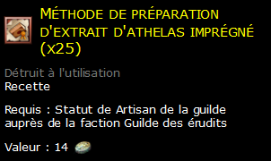 Méthode de préparation d'extrait d'athelas imprégné (x25)