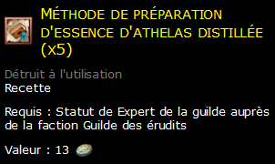 Méthode de préparation d'essence d'athelas distillée (x5)