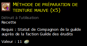 Méthode de préparation de teinture mauve (x5)