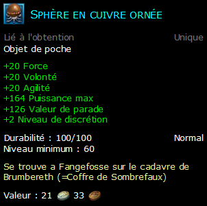 Sphère en cuivre ornée