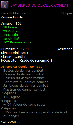 Jambières du dernier combat