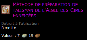 Méthode de préparation de talisman de l'Aigle des Cimes Enneigées