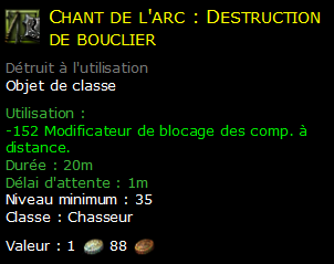 Chant de l'arc : Destruction de bouclier