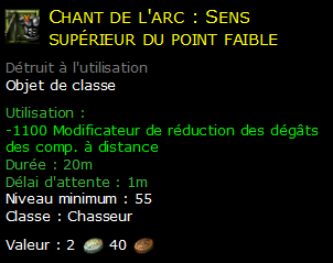 Chant de l'arc : Sens supérieur du point faible