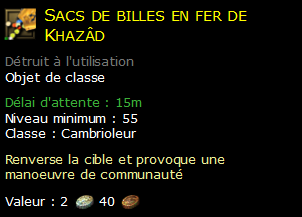 Sacs de billes en fer de Khazâd