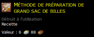 Méthode de préparation de grand sac de billes