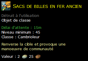 Sacs de billes en fer ancien