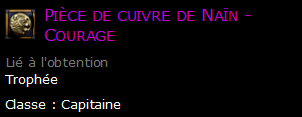 Pièce de cuivre de Naïn - Courage