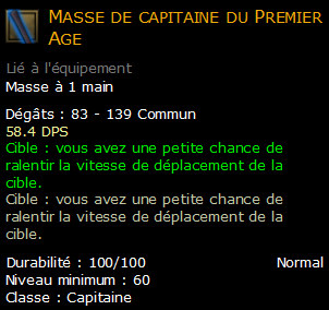 Masse de capitaine du Premier Age