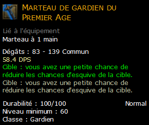 Marteau de gardien du Premier Age