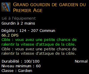 Grand gourdin de gardien du Premier Age