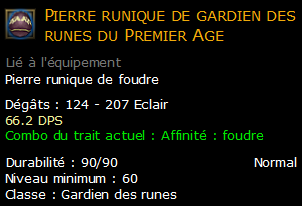 Pierre runique de gardien des runes du Premier Age