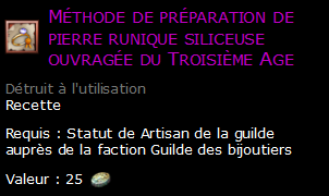 Méthode de préparation de pierre runique siliceuse ouvragée du Troisième Age