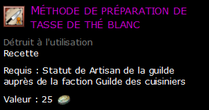 Méthode de préparation de tasse de thé blanc