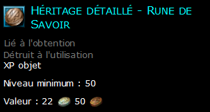 Héritage détaillé - Rune de Savoir