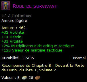 Robe de survivant