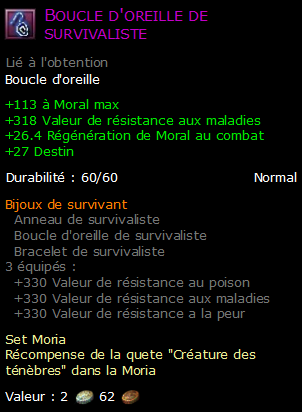 Boucle d'oreille de survivaliste