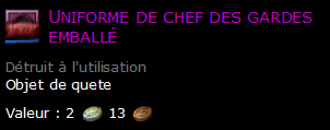 Uniforme de chef des gardes emballé