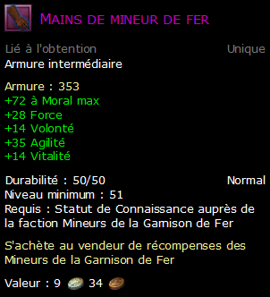 Mains de mineur de fer