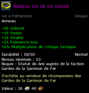 Anneau en or de garde