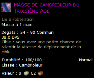 Masse de cambrioleur du Troisième Age