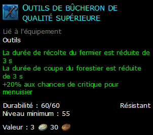 Outils de bûcheron de qualité supérieure