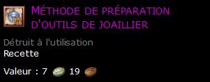 Méthode de préparation d'outils de joaillier