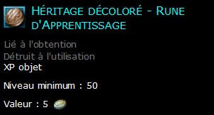 Héritage décoloré - Rune d'Apprentissage