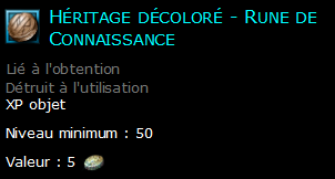 Héritage décoloré - Rune de Connaissance