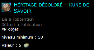 Héritage décoloré - Rune de Savoir