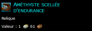 Améthyste scellée d'endurance