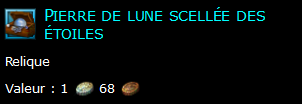 Pierre de lune scellée des étoiles