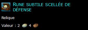 Rune subtile scellée de défense