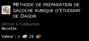 Méthode de préparation de sacoche runique d'étudiant de Dagor