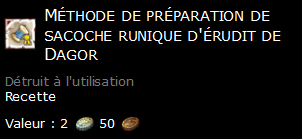 Méthode de préparation de sacoche runique d'érudit de Dagor