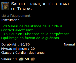 Sacoche runique d'étudiant de Thalas