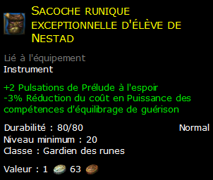 Sacoche runique exceptionnelle d'élève de Nestad