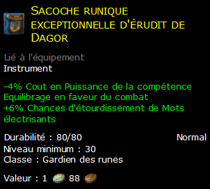 Sacoche runique exceptionnelle d'érudit de Dagor