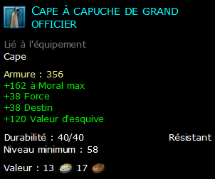 Cape à capuche de grand officier