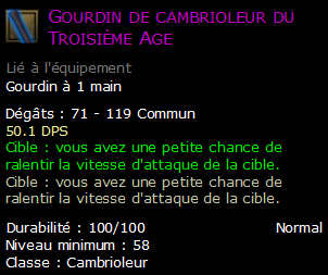 Gourdin de cambrioleur du Troisième Age