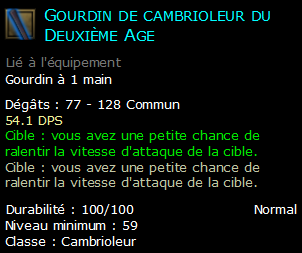 Gourdin de cambrioleur du Deuxième Age