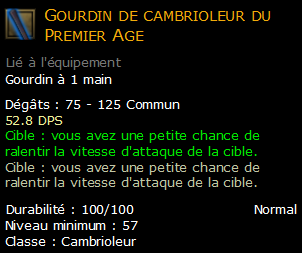 Gourdin de cambrioleur du Premier Age