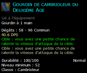 Gourdin de cambrioleur du Deuxième Age