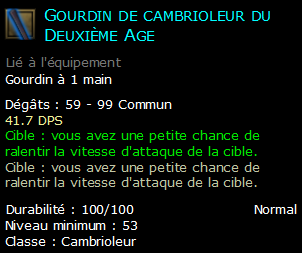 Gourdin de cambrioleur du Deuxième Age