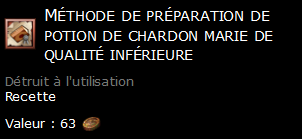 Méthode de préparation de potion de chardon marie de qualité inférieure