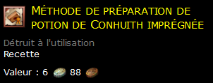 Méthode de préparation de potion de Conhuith imprégnée