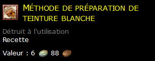 Méthode de préparation de teinture blanche