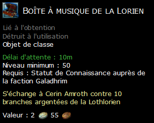 Boîte à musique de la Lorien